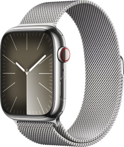 Smartwatch Apple Watch 9 GPS + Cellular 45mm Silver Stainless Steel Srebrny (MRMQ3QP/A)